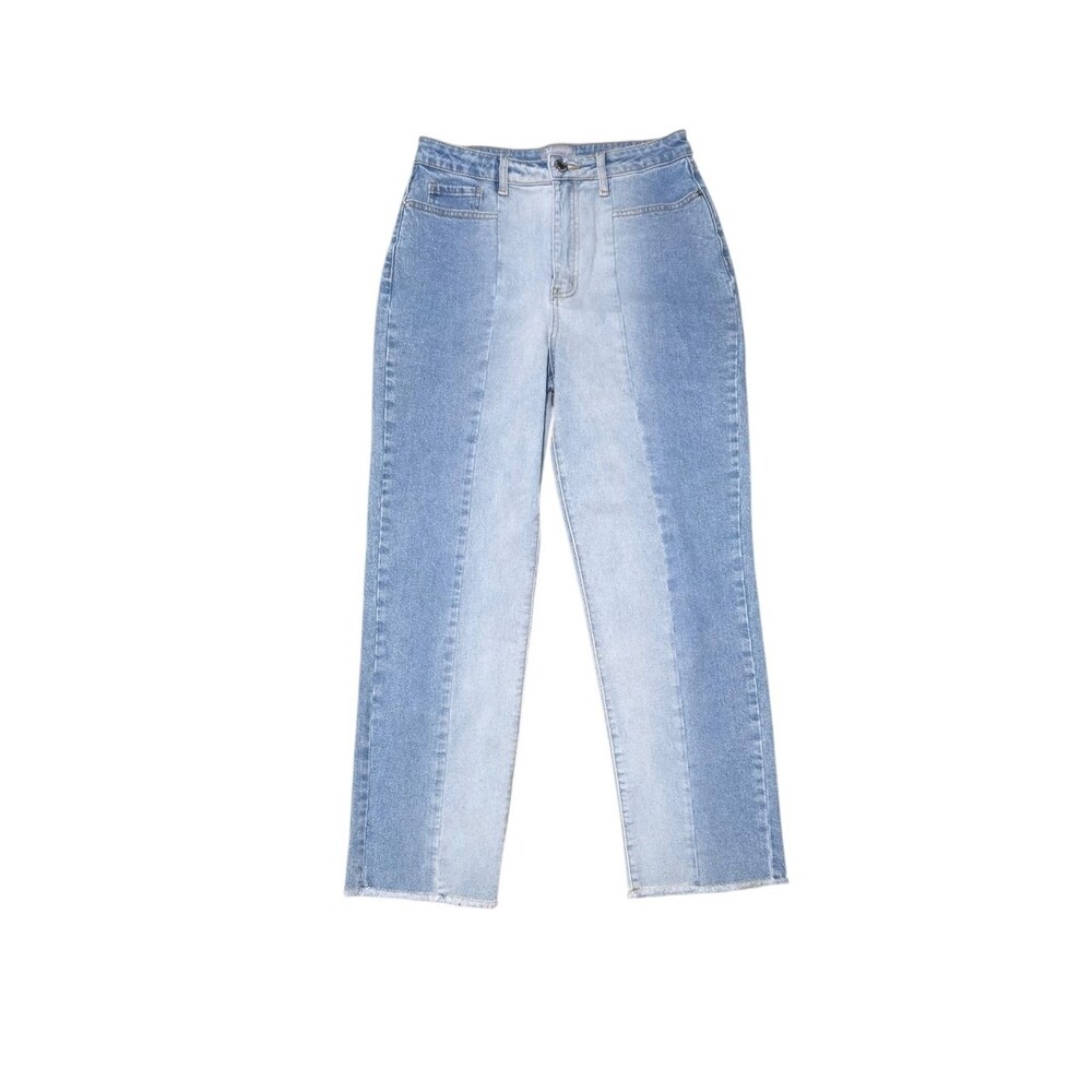 NEW Two-Tone Light Blue Straight Leg Jeans Western Festival Size 8
